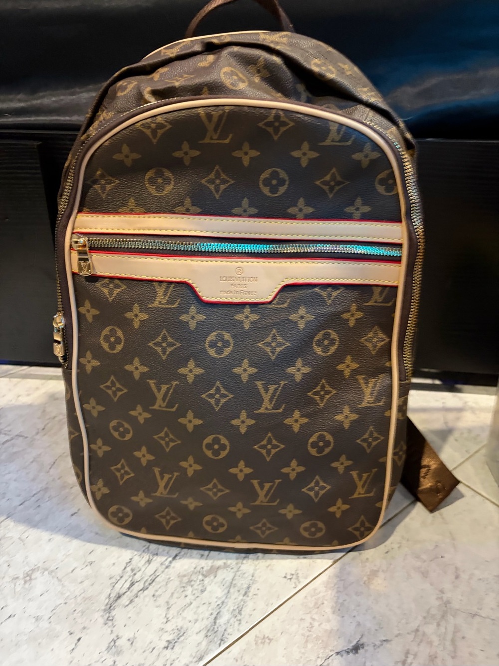 brown Louis Vuitton Monogram Backpack